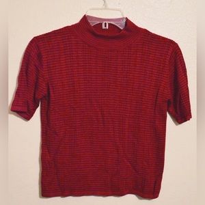 Red Mock Neck Top